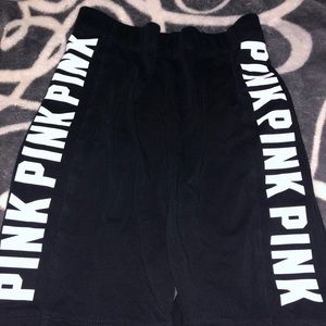 PINK-Victoria’s Secret black spandex/biker shorts.